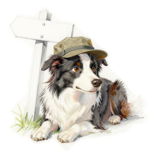 Dog Resting Trail Marker Trekking Cap