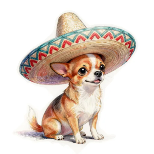 Dog Sitting Fiesta Sombrero