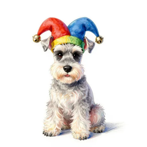 Dog Sitting Jester Hat