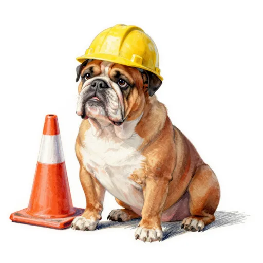 Dog Sitting Traffic Cone Hard Hat
