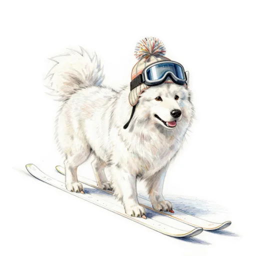 Dog Skiing Ski Hat