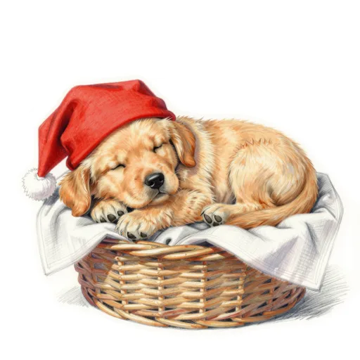 Dog Snoozing Basket Nightcap