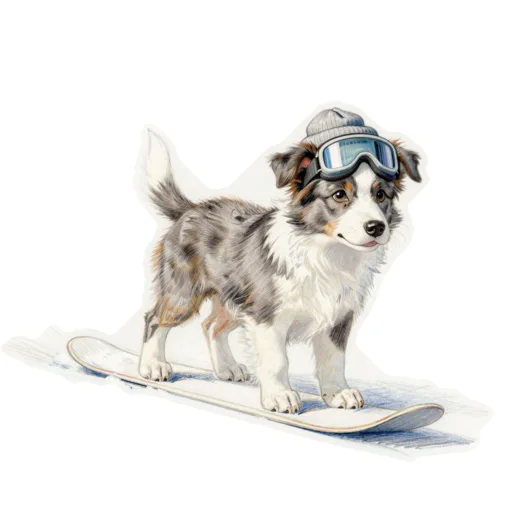 Dog Snowboarding Goggle Beanie
