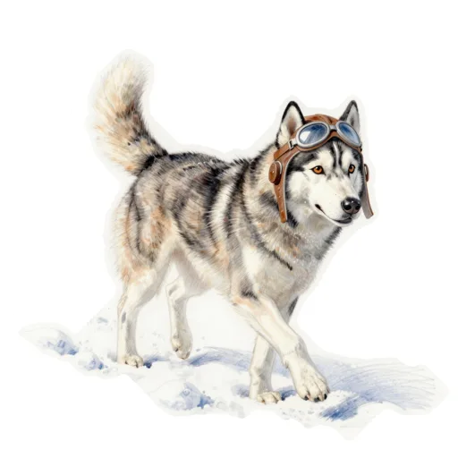 Dog Trotting Snow Pilot Cap