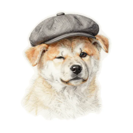 Dog Winking Flat Cap