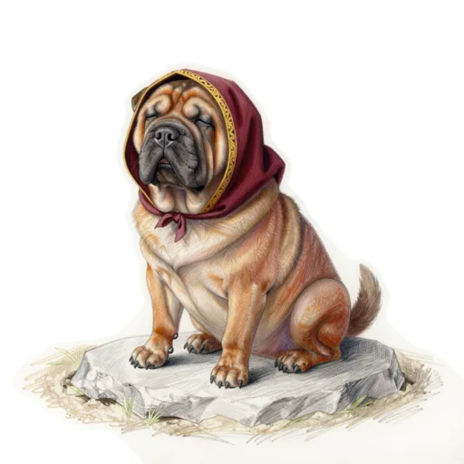 Dog Zen Sitting Monk Hood