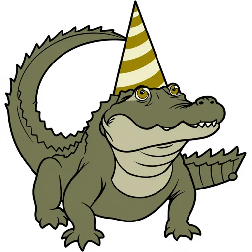 Alligator Grinning Party Hat
