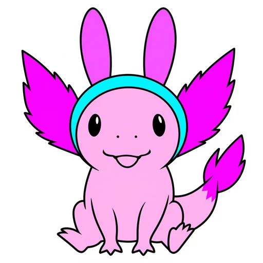 Axolotl Smiling Bunny Ears