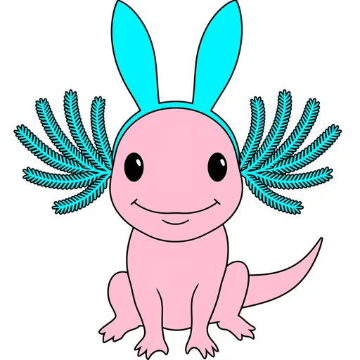Axolotl Smiling Bunny Ears