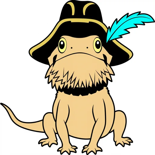 Bearded Dragon Grinning Pirate Hat