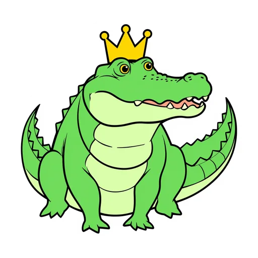 Crocodile Smiling Gold Crown