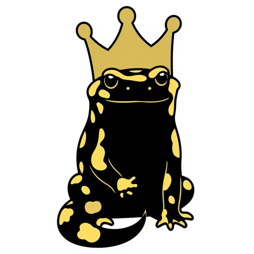 Fire Salamander Waving Gold Crown
