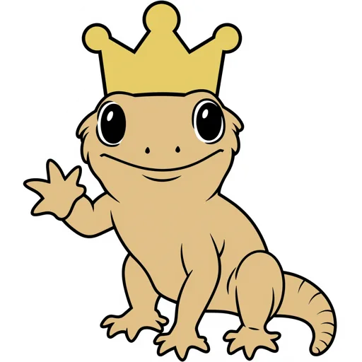 Gecko Waving Gold Crown