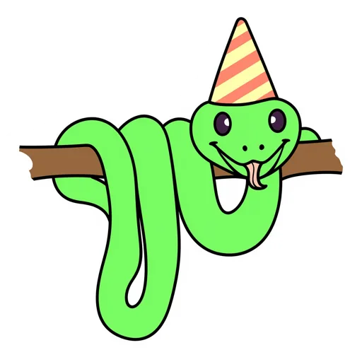 Green Tree Python Curling Party Hat