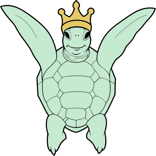 Sea Turtle Smiling Gold Crown