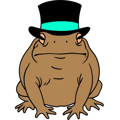 Toad Sitting Top Hat