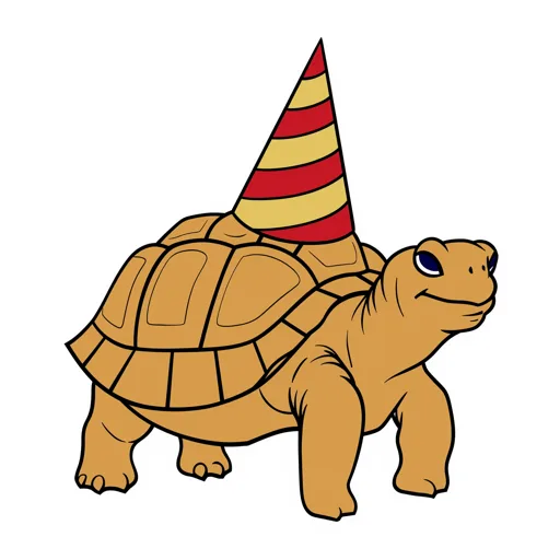 Tortoise Smiling Party Hat