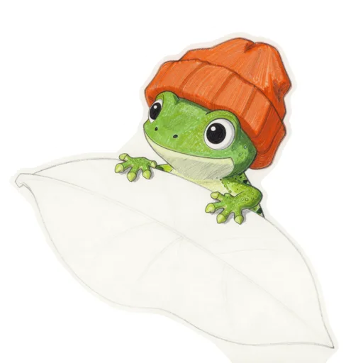 Anole Peeking Beanie