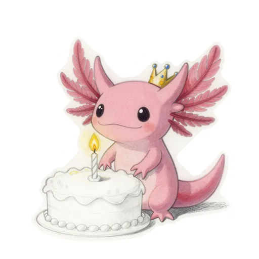 Axolotl Birthday Gold Crown