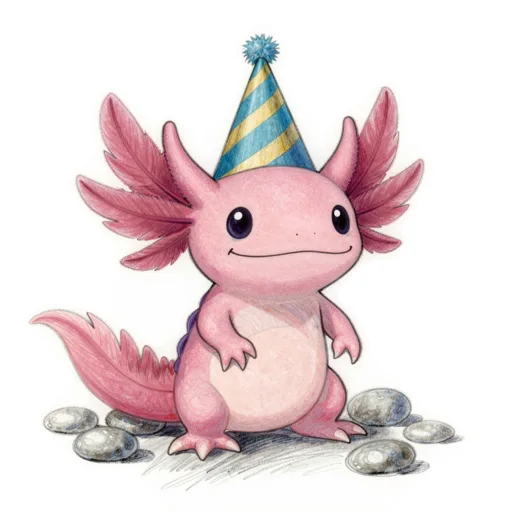 Axolotl Smiling Party Hat
