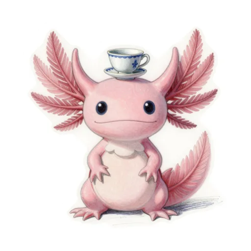 Axolotl Tea Time Tiny Teacup Hat