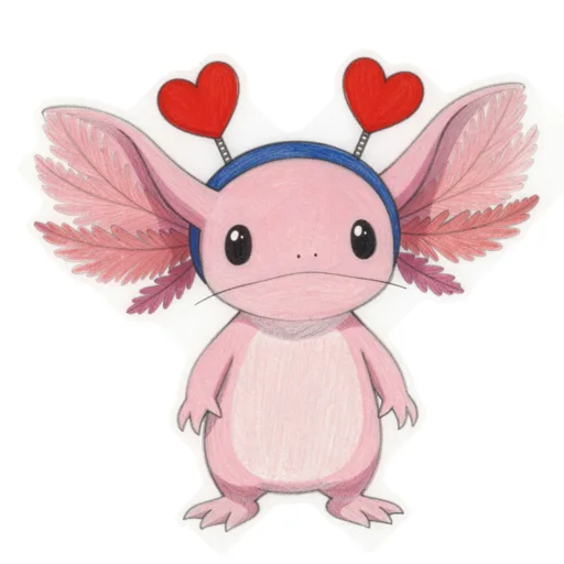 Axolotl Valentine Heart Headband