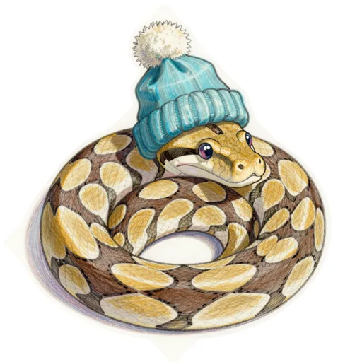 Ball Python Curling Beanie
