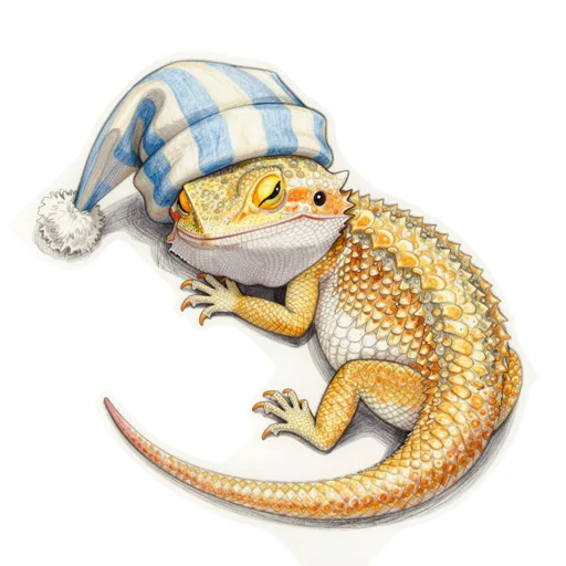 Bearded Dragon Napping Nightcap