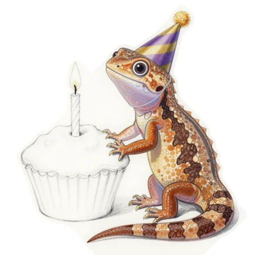 Blue Tongue Skink Birthday Cone Hat