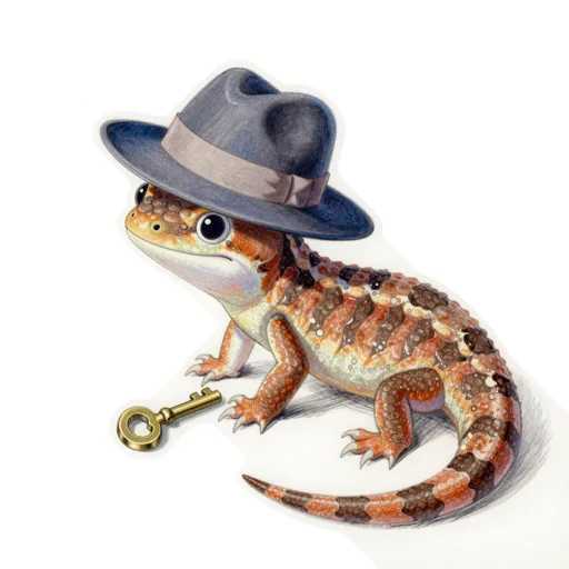Blue Tongue Skink Detective Fedora