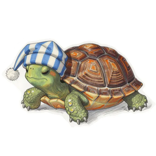 Box Turtle Napping Nightcap