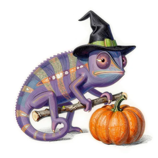 Chameleon Halloween Witch Hat