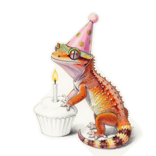 Crested Gecko Birthday Birthday Hat