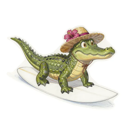 Crocodile Surfing Beach Hat