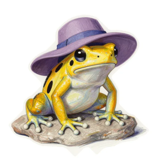 Dart Frog Sunbathing Wide Brim Hat