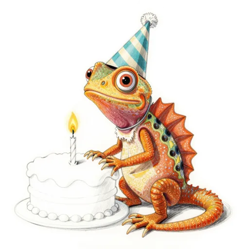 Frilled Lizard Birthday Party Hat