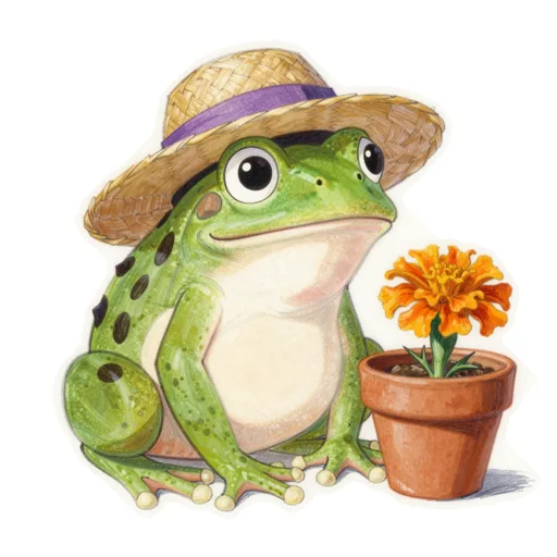 Frog Gardening Straw Sun Hat