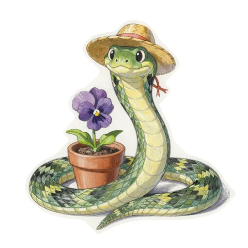 Garter Snake Gardening Straw Hat