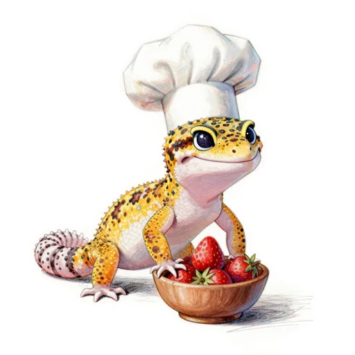 Leopard Gecko Chefing Chef Toque