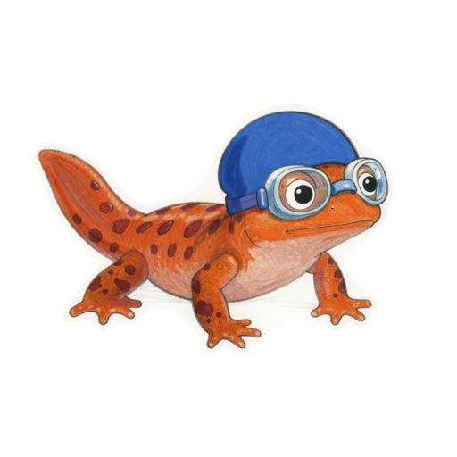 Newt Swimming Swim Cap