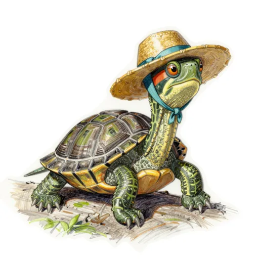Red Eared Slider Log Basking Sun Hat