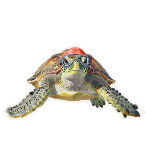 Sea Turtle Gliding Swim Cap