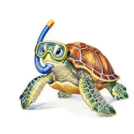 Sea Turtle Snorkelling Snorkel Mask