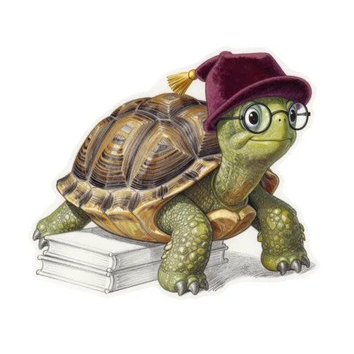 Tortoise Bookworm Reading Cap