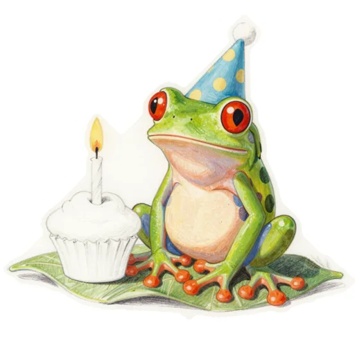 Tree Frog Birthday Cone Hat