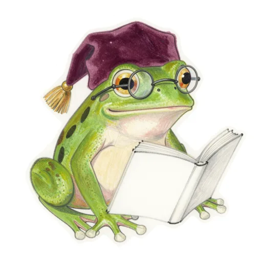 Tree Frog Conducting Story Librarian Cap