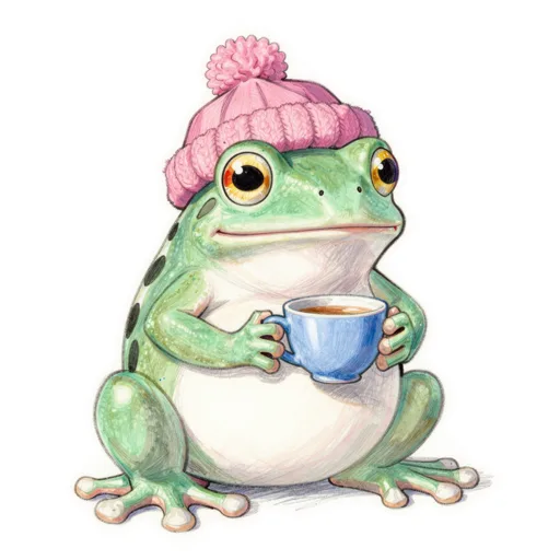 White Tree Frog Tea Drinking Cozy Hat